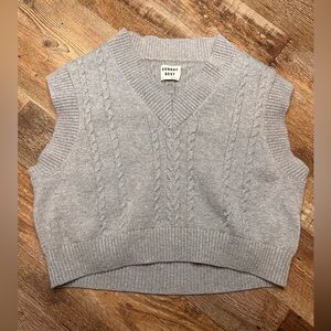 Sunday Best Light Blue Cable Knit V-Neck Sweater Vest